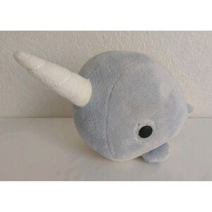 Bellzi Light Blue Soft Narwhal Plush Stuffed Animal - 10"